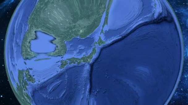 Zoom Simple Desde Espacio Tierra Enfoque Japón Morioka — Vídeo de stock