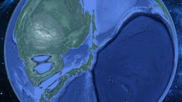 Zoom Simple Desde Espacio Tierra Enfoque Japón Muroran — Vídeo de stock