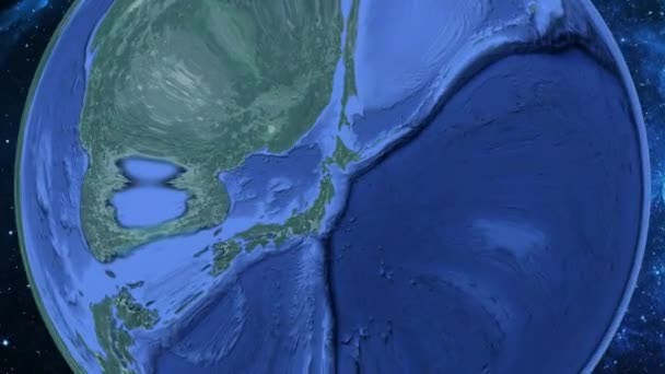 Zoom Simple Desde Espacio Tierra Enfoque Japón Hachinohe — Vídeo de stock