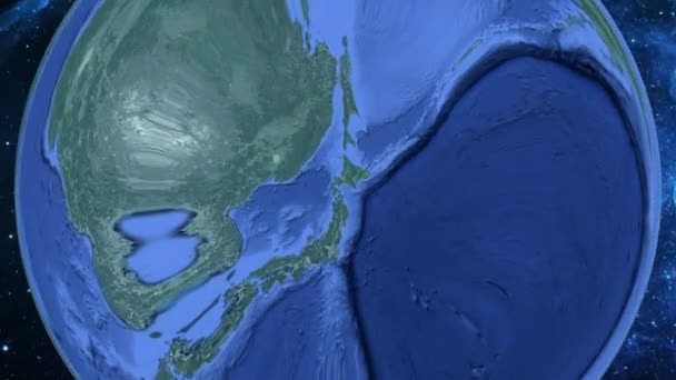 Prosty Zoom Kosmosu Ziemi Ostrości Dniu Japonia — Wideo stockowe