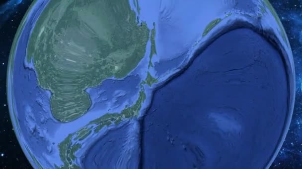 Zoom Simples Espaço Para Terra Foco Japão Obihiro — Vídeo de Stock