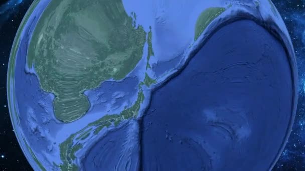 Zoom Simple Desde Espacio Tierra Enfoque Japón Kushiro — Vídeo de stock