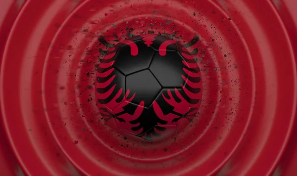 Albânia Bola Futebol Fundo Ondulado Complementando Composição Forma Uma Bandeira — Fotografia de Stock