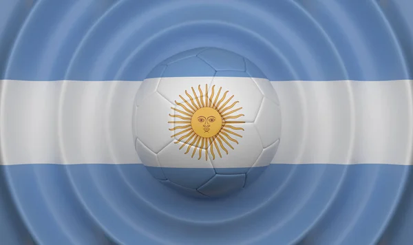阿根廷 足球在波浪形背景 以旗子的形式补充构成 — 图库照片