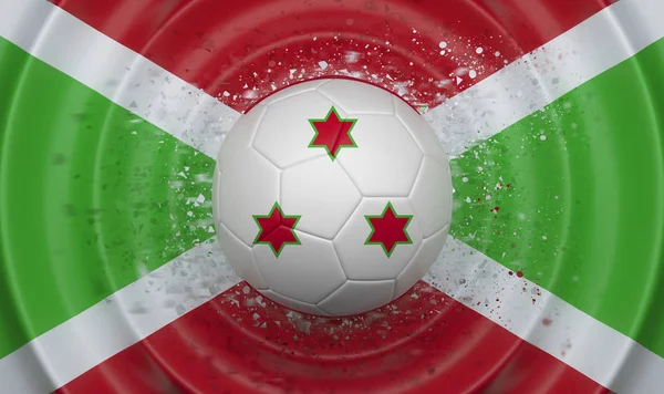 Burundi Bola Sepak Pada Latar Belakang Bergelombang Melengkapi Komposisi Dalam — Stok Foto