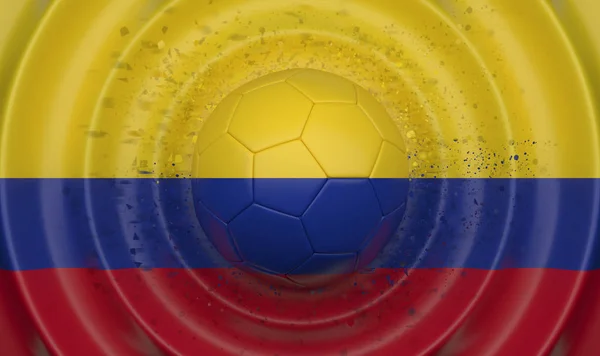 哥伦比亚 足球在波浪形背景上 以旗子的形式补充构成 — 图库照片