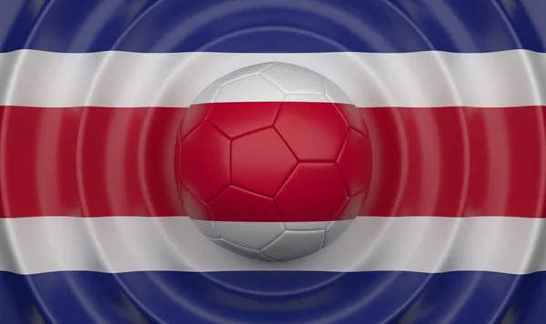 Kostarika Fotbalový Míč Vlnité Pozadí Které Doplňují Složení Podobě Vlajky — Stock fotografie