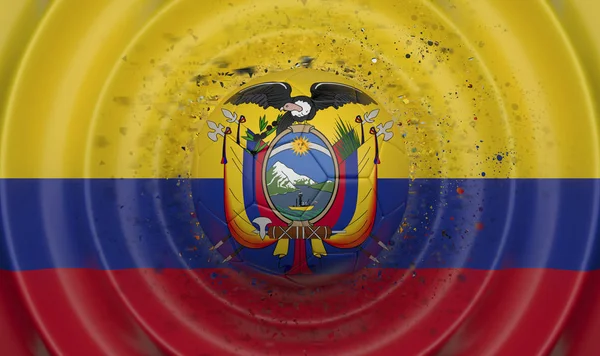 厄瓜多尔 足球在波浪形背景 以旗子的形式补充构成 — 图库照片