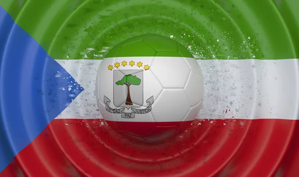 Ekvator Ginesi Futbol Topu Dalgalı Bir Arka Plan Üzerinde Kompozisyon — Stok fotoğraf