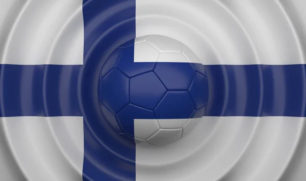 Finlandia Pelota Fútbol Sobre Fondo Ondulado Complementando Composición Forma Bandera — Foto de Stock