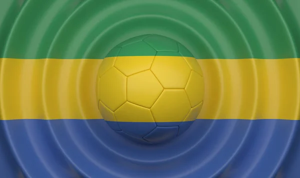 Gabón Pelota Fútbol Sobre Fondo Ondulado Complementando Composición Forma Bandera —  Fotos de Stock