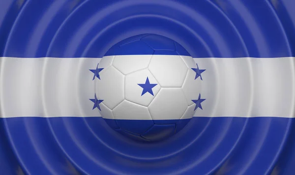 Honduras Bola Futebol Fundo Ondulado Complementando Composição Forma Uma Bandeira — Fotografia de Stock