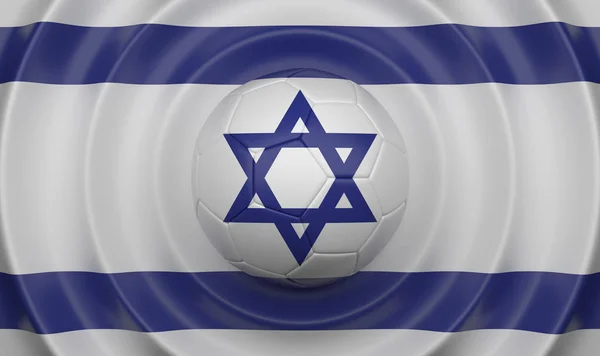 Israel Pelota Fútbol Sobre Fondo Ondulado Complementando Composición Forma Bandera —  Fotos de Stock