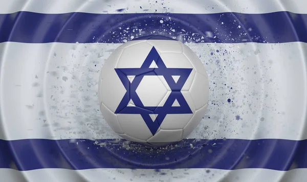 Israel Pelota Fútbol Sobre Fondo Ondulado Complementando Composición Forma Bandera —  Fotos de Stock