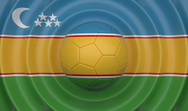 Karakalpakstan Pelota Fútbol Sobre Fondo Ondulado Complementando Composición Forma Bandera —  Fotos de Stock