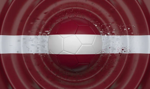 Lettland Fotboll Vågig Bakgrund Komplettera Sammansättning Form Flagga Illustration — Stockfoto