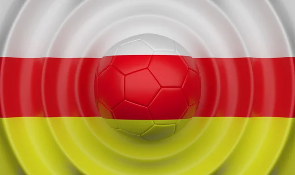 Kuzey Osetya Futbol Topu Dalgalı Bir Arka Plan Üzerinde Kompozisyon — Stok fotoğraf