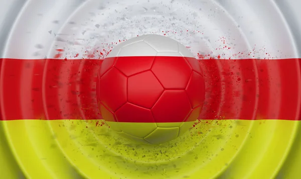 Kuzey Osetya Futbol Topu Dalgalı Bir Arka Plan Üzerinde Kompozisyon — Stok fotoğraf