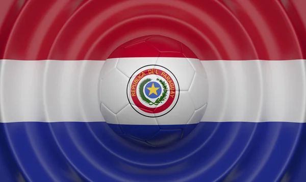 巴拉圭 足球在波浪形背景上 以旗子的形式补充构成 — 图库照片