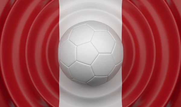 Peru Futball Labda Egy Hullámos Háttér Kiegészítve Egy Zászlót Illusztráció — Stock Fotó
