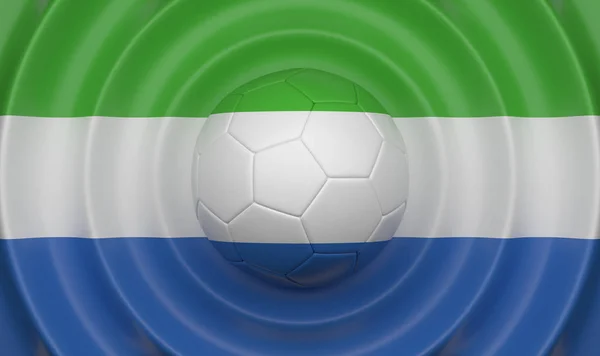 Sierra Leona Pelota Fútbol Sobre Fondo Ondulado Complementando Composición Forma —  Fotos de Stock