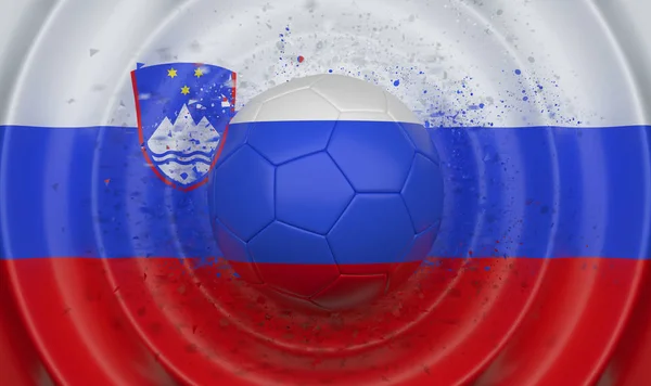 Eslovenia Pelota Fútbol Sobre Fondo Ondulado Complementando Composición Forma Bandera —  Fotos de Stock