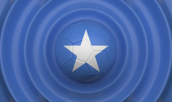 Somalia, soccer ball on a wavy background, complementing the composition in the form of a flag, 3d illustration