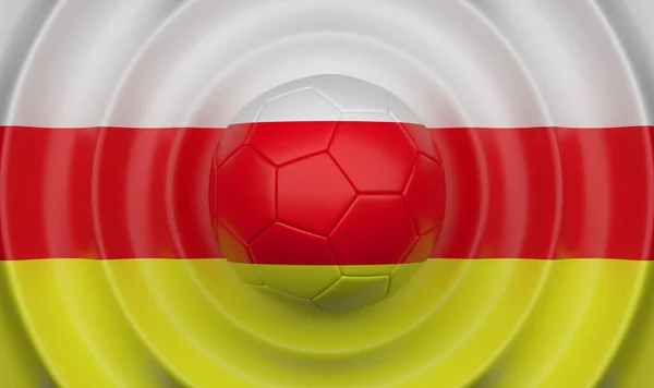 Güney Osetya Futbol Topu Dalgalı Bir Arka Plan Üzerinde Kompozisyon — Stok fotoğraf