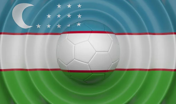 Uzbekistán Pelota Fútbol Sobre Fondo Ondulado Complementando Composición Forma Bandera —  Fotos de Stock