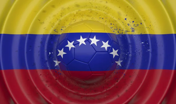 Venezuela Fußball Auf Welligem Hintergrund Ergänzt Die Komposition Form Einer — Stockfoto