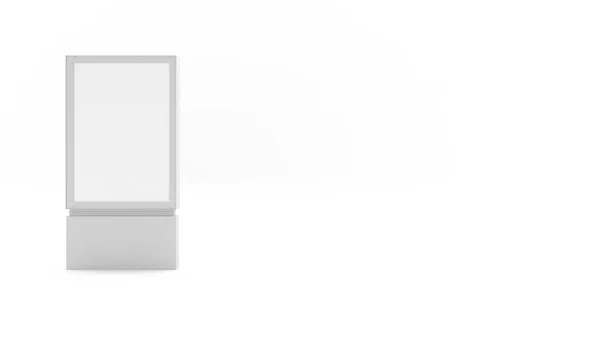 Пустой Белый Рекламный Щит Левой Части Кадра Крупным Планом Иллюстрация — стоковое фото
