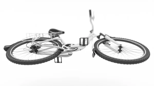 Білий Велосипед Вид Знизу Ілюстрація — стокове фото