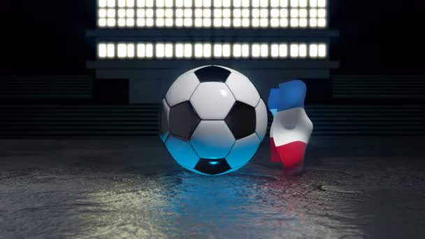 Mari Flag Vole Autour Ballon Football Tournant Autour Son Axe — Video