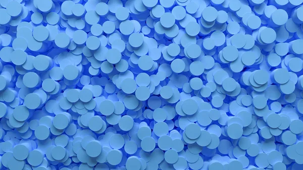 Patrón Abstracto Cilindros Azules Aleatoriamente Dispersos Ilustración — Foto de Stock