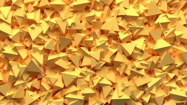 Patrón Abstracto Pirámides Amarillas Aleatoriamente Dispersas Ilustración — Foto de Stock