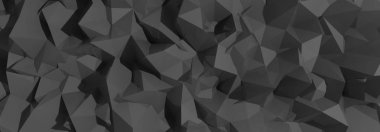 siyah renk kaotik üçgensoyut arka plan, 3d illüstrasyon