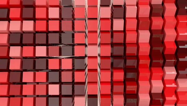 Fondo Abstracto Los Mismos Cubos Tonos Rojos Ilustración — Foto de Stock