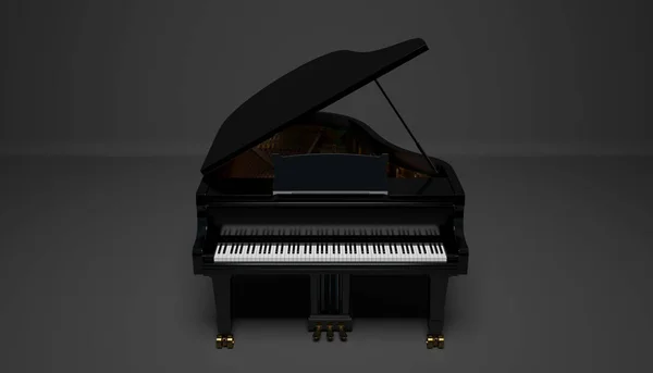 Black Gard Piano Dark Background Illustration — Stock Photo, Image
