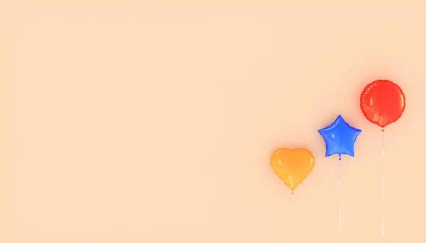 Balony Beżowym Tle Ilustracja — Zdjęcie stockowe