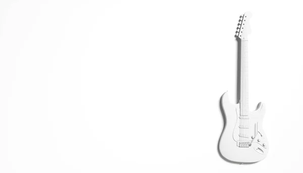 White Silhouette Guitar White Background Abstraction Illustration — Stock Photo, Image