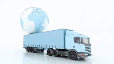 uluslararası nakliye ve mal teslimi, 3d illüstrasyon