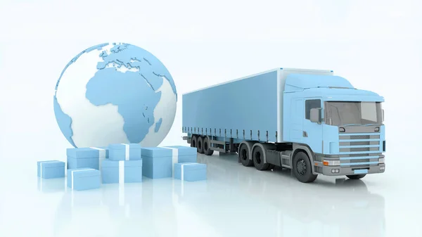 international shipping and delivery of goods, 3d illustration