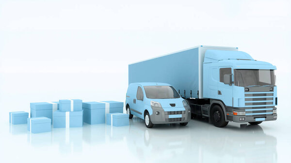 international shipping and delivery of goods, 3d illustration