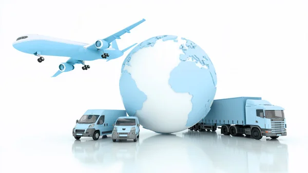 international shipping and delivery of goods, 3d illustration