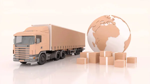 international shipping and delivery of goods, 3d illustration