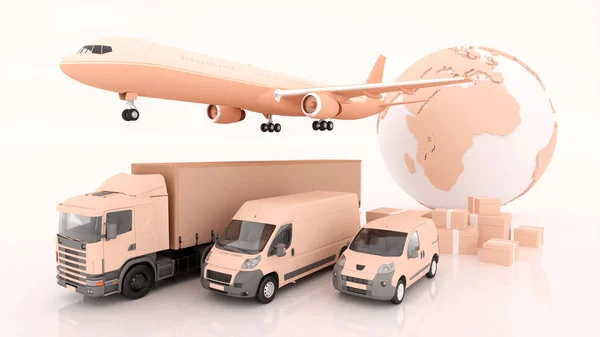 international shipping and delivery of goods, 3d illustration