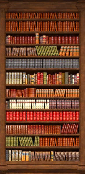 old library with books on the shelves, 3d illustration