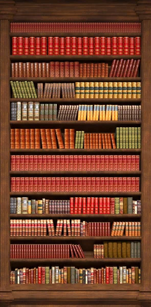 Vecchia Biblioteca Con Libri Sugli Scaffali Illustrazione — Foto Stock