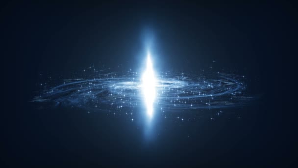 Luminosa Galassia Mistica Con Nebulose Davanti Alla Telecamera Animazione — Video Stock