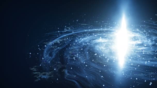 Kameranın Önünde Nebula Olan Parlak Mistik Galaksi Animasyon — Stok video